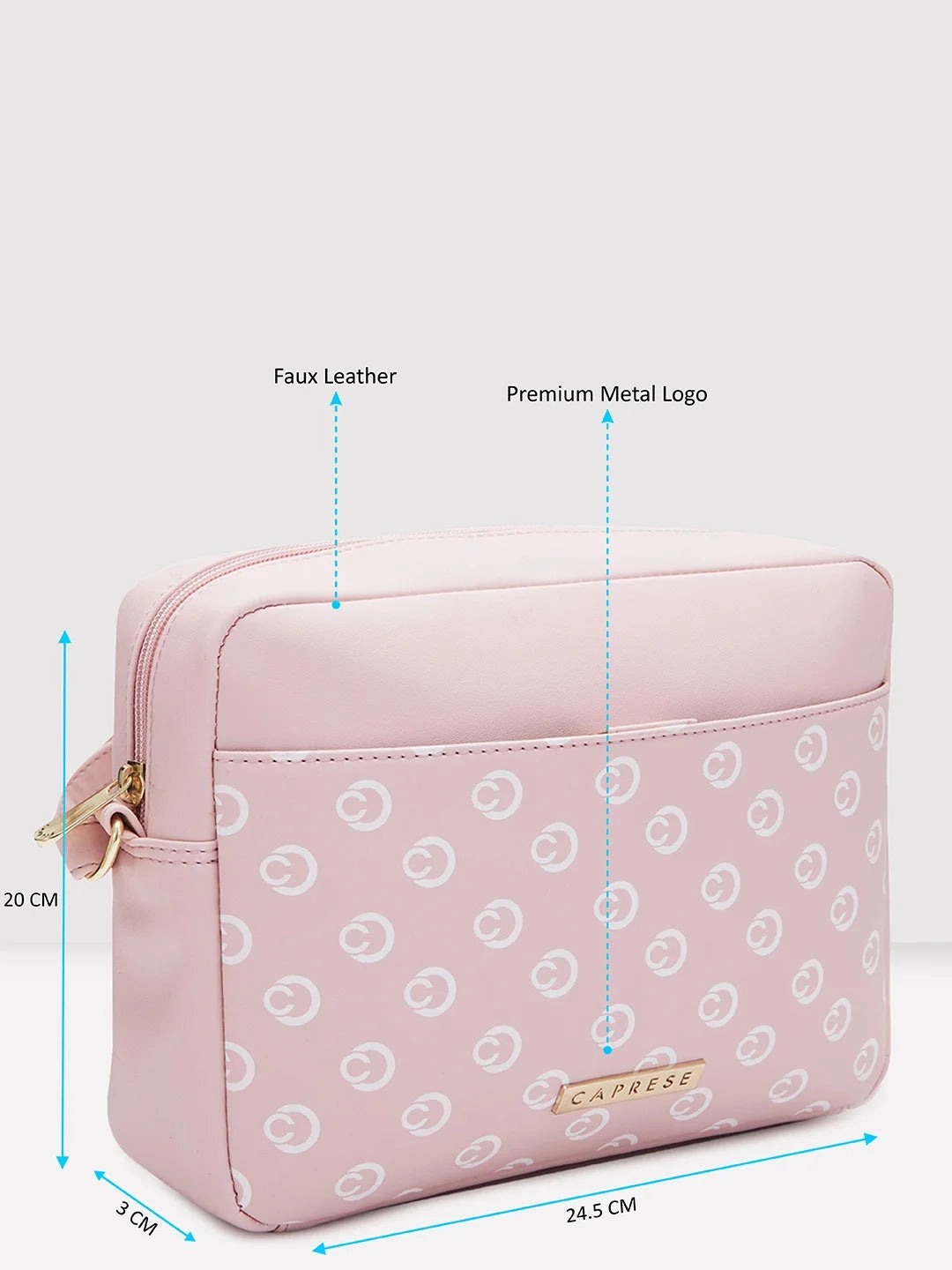 Caprese Siesta Small Powder Pink Sling Bag