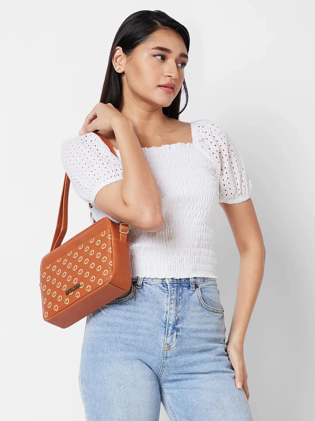 Caprese Siesta Small Tan Sling Bag