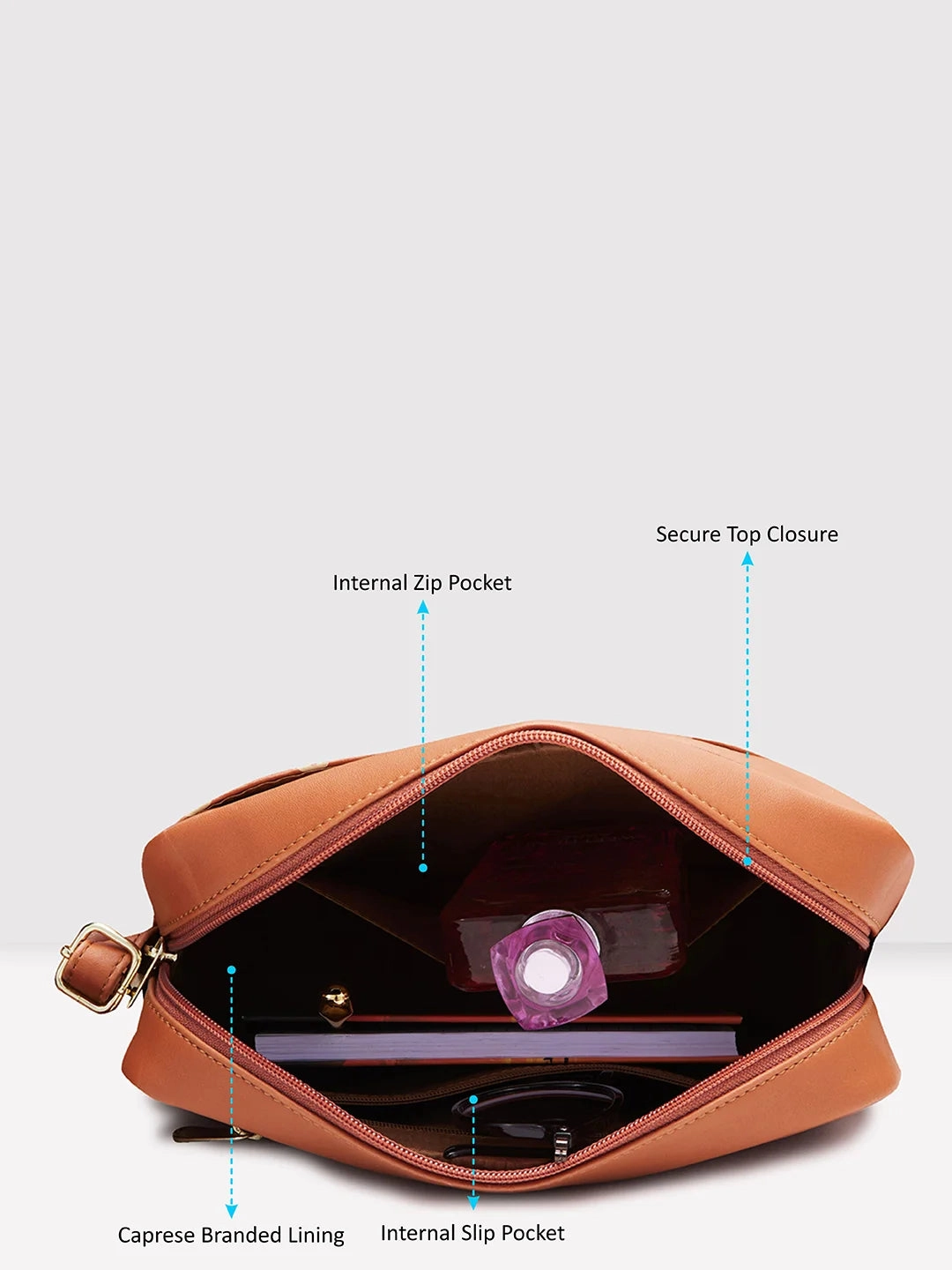 Caprese Siesta Small Tan Sling Bag