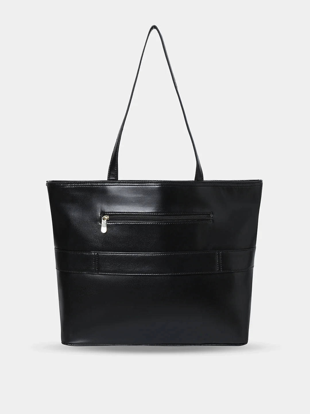 Caprese Snow Printed Large Black Laptop Tote Bag