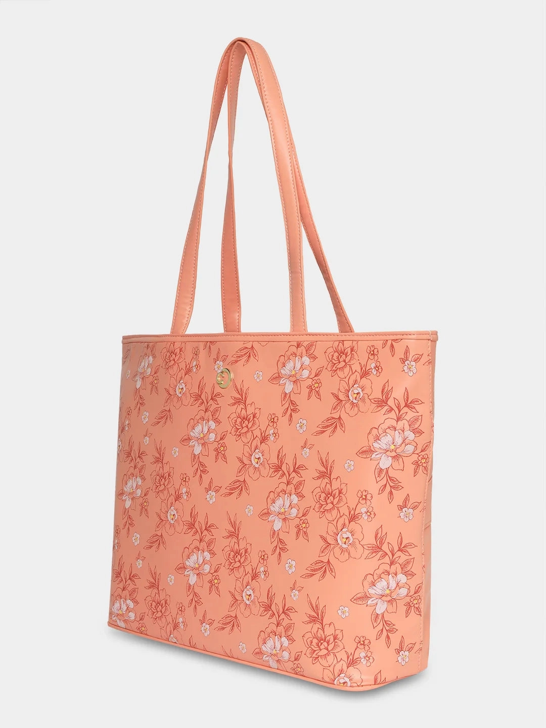 Caprese Snow Printed Large Coral Laptop Tote