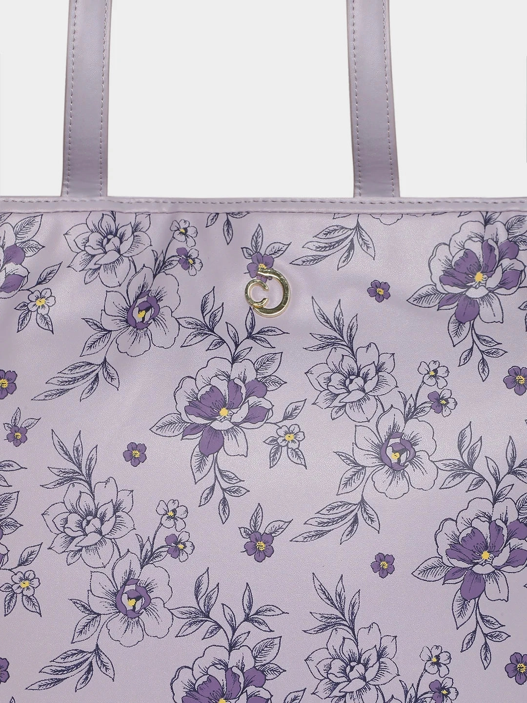 Caprese Snow Printed Large Lavender Laptop Tote