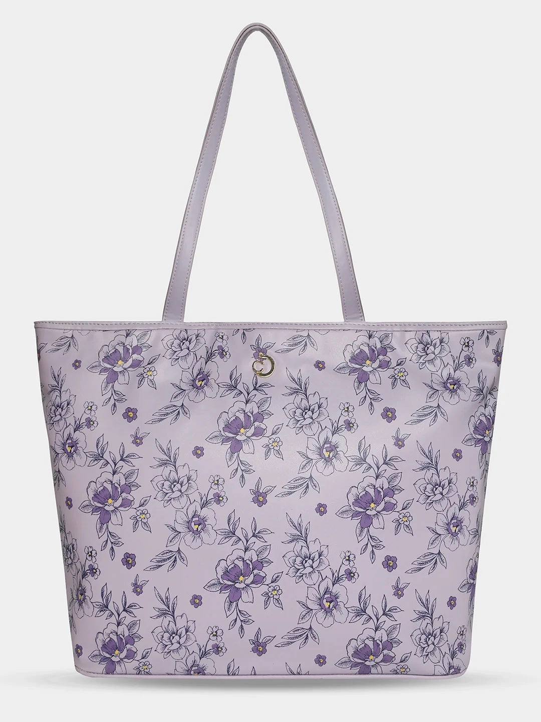 Caprese Snow Printed Large Lavender Laptop Tote