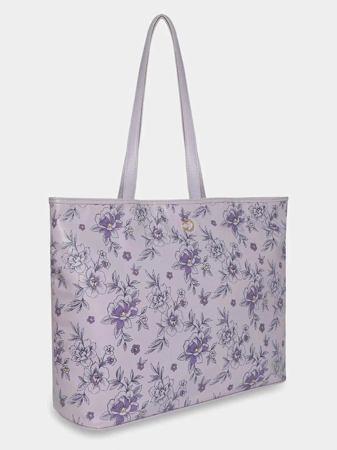 Caprese Snow Printed Large Lavender Laptop Tote