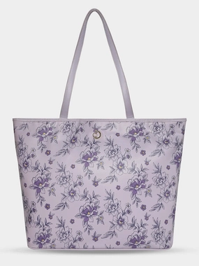 Caprese Snow Printed Large Lavender Laptop Tote