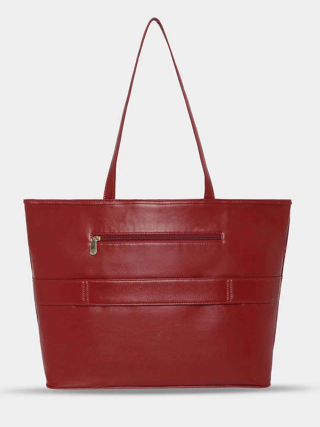 Caprese Snow Printed Large Maroon Laptop Tote