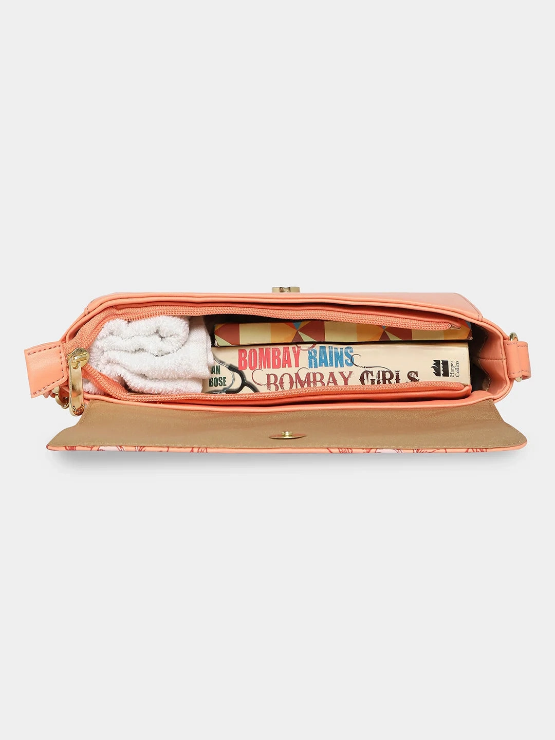 Caprese Snow Small Printed Coral Sling Bag