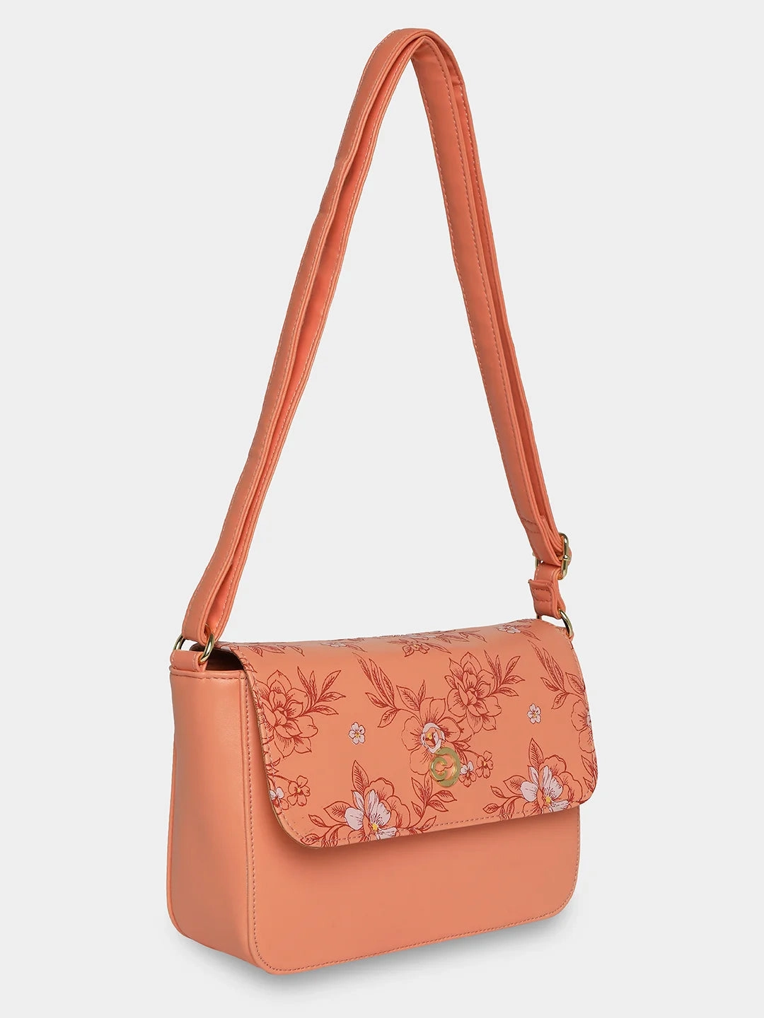 Caprese Snow Small Printed Coral Sling Bag