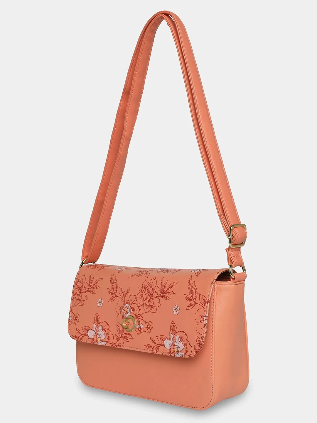 Caprese Snow Small Printed Coral Sling Bag
