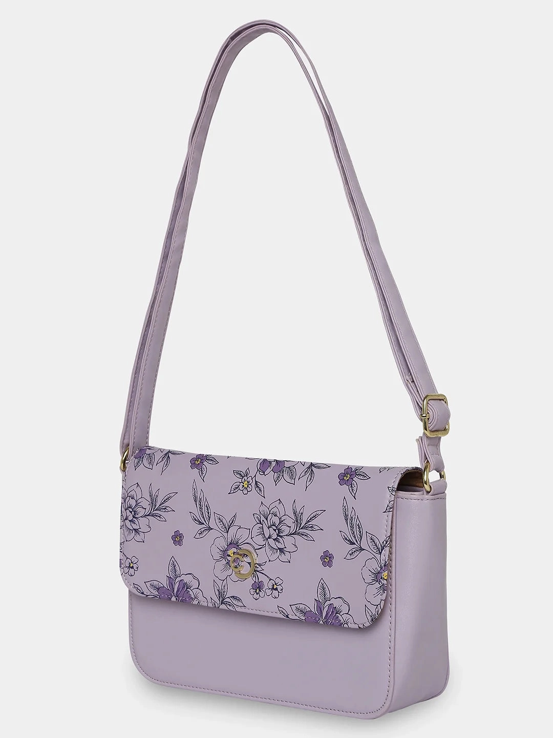 Caprese Snow Small Printed Lavender Sling Bag