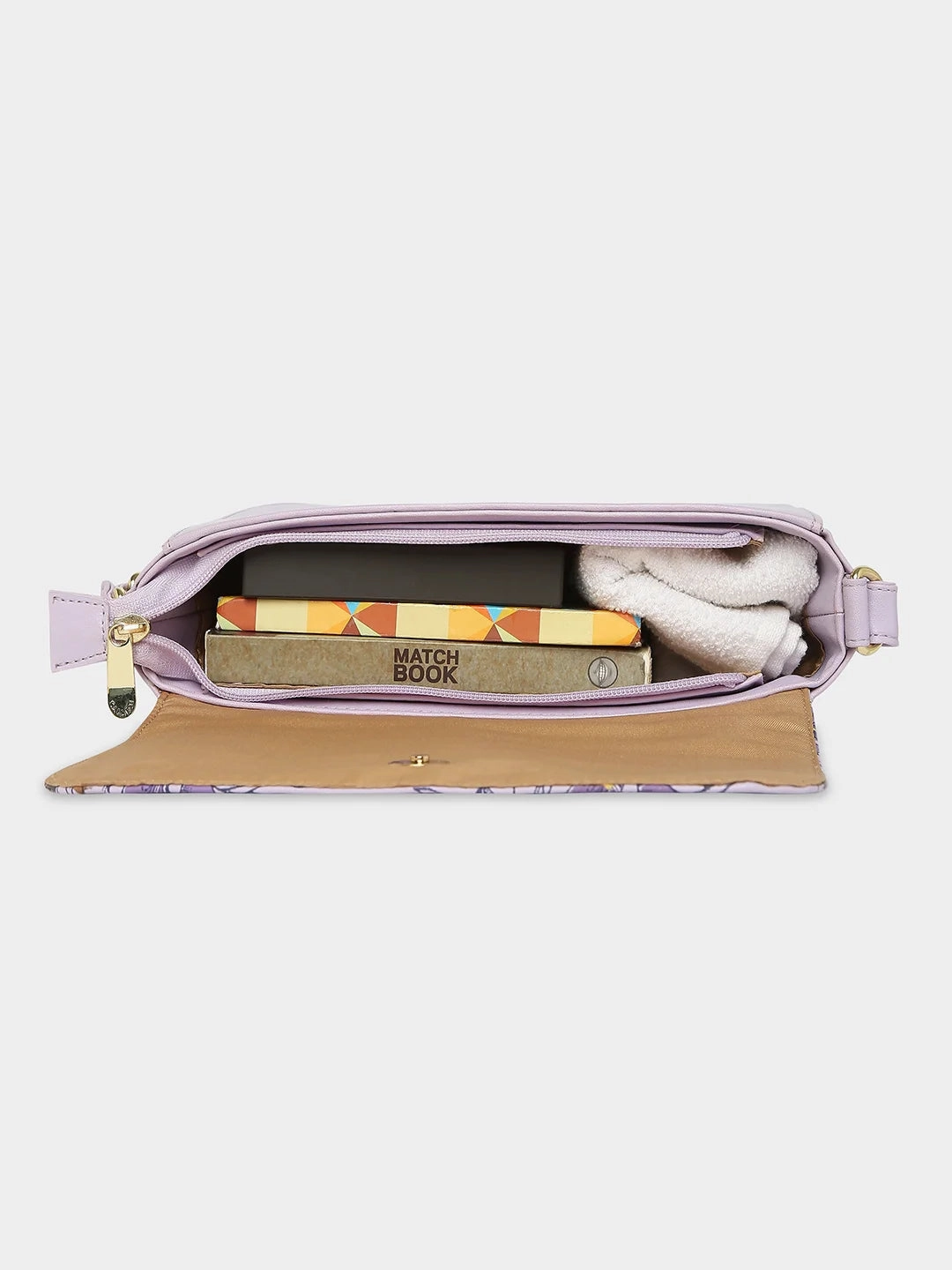 Caprese Snow Small Printed Lavender Sling Bag