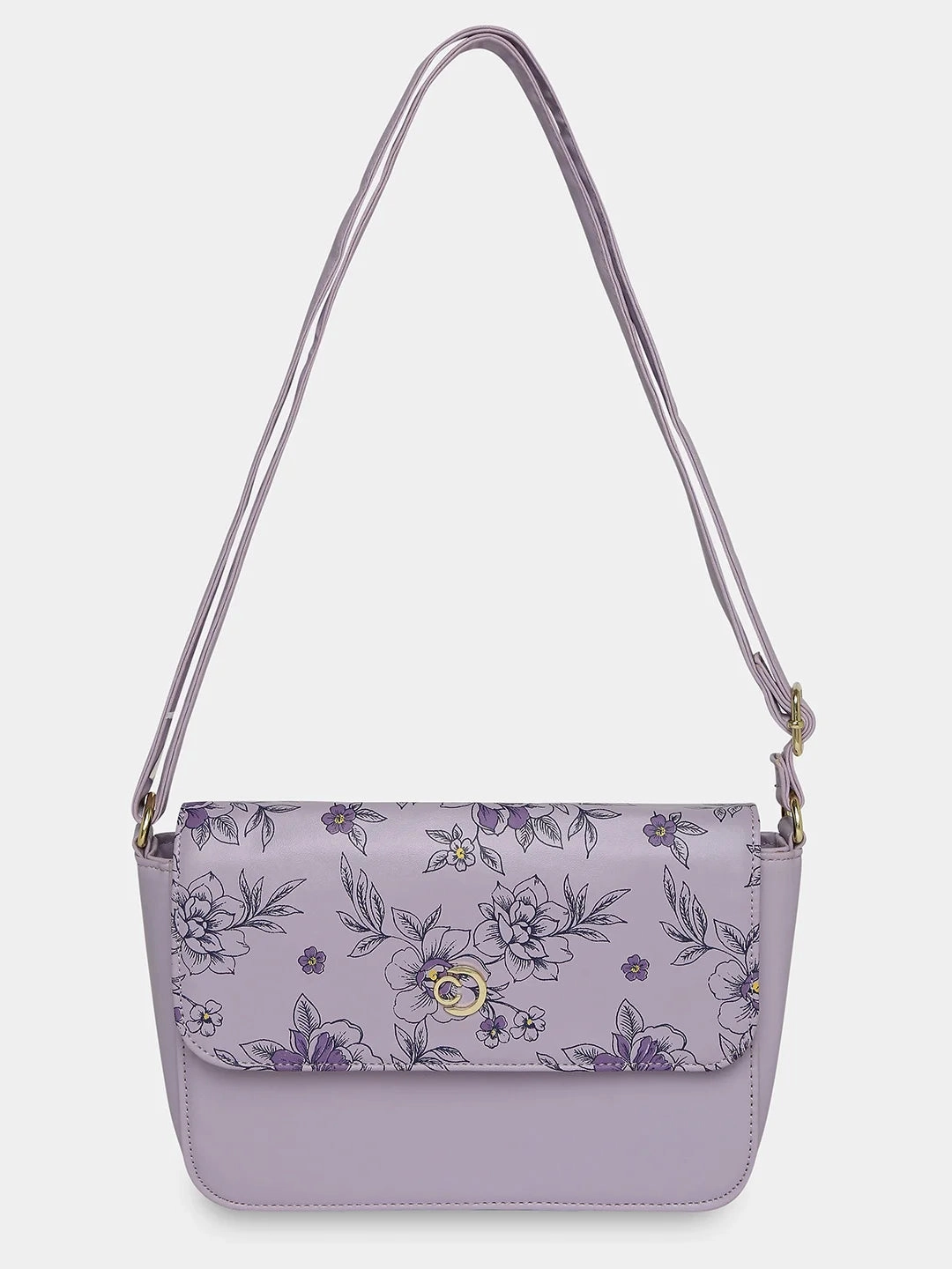Caprese Snow Small Printed Lavender Sling Bag