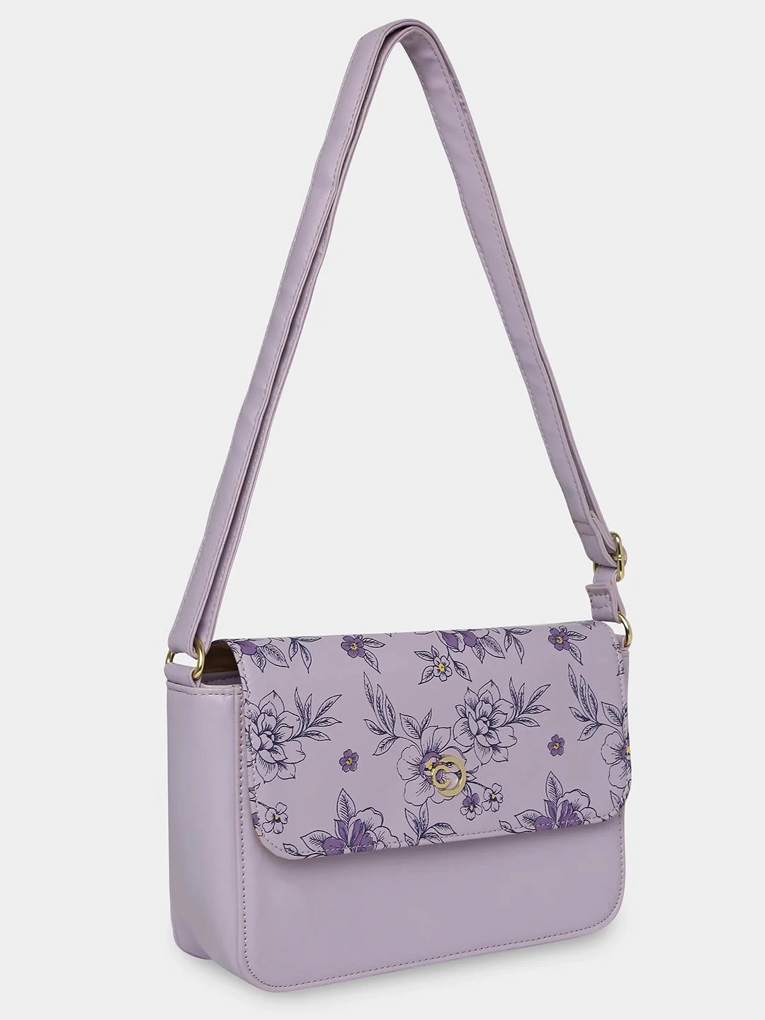 Caprese Snow Small Printed Lavender Sling Bag