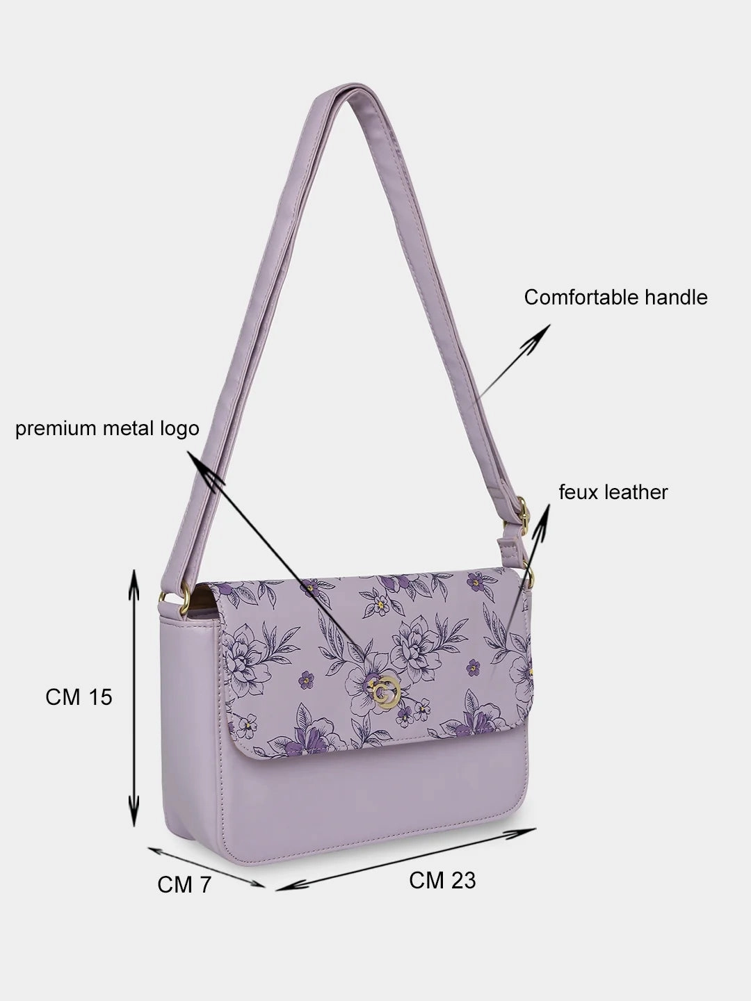 Caprese Snow Small Printed Lavender Sling Bag