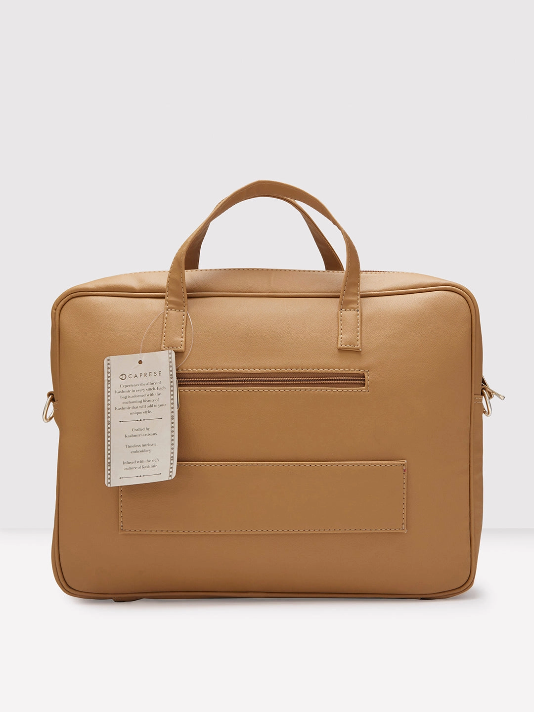 Caprese Tresna Embroidery Large Fawn Laptop Tote