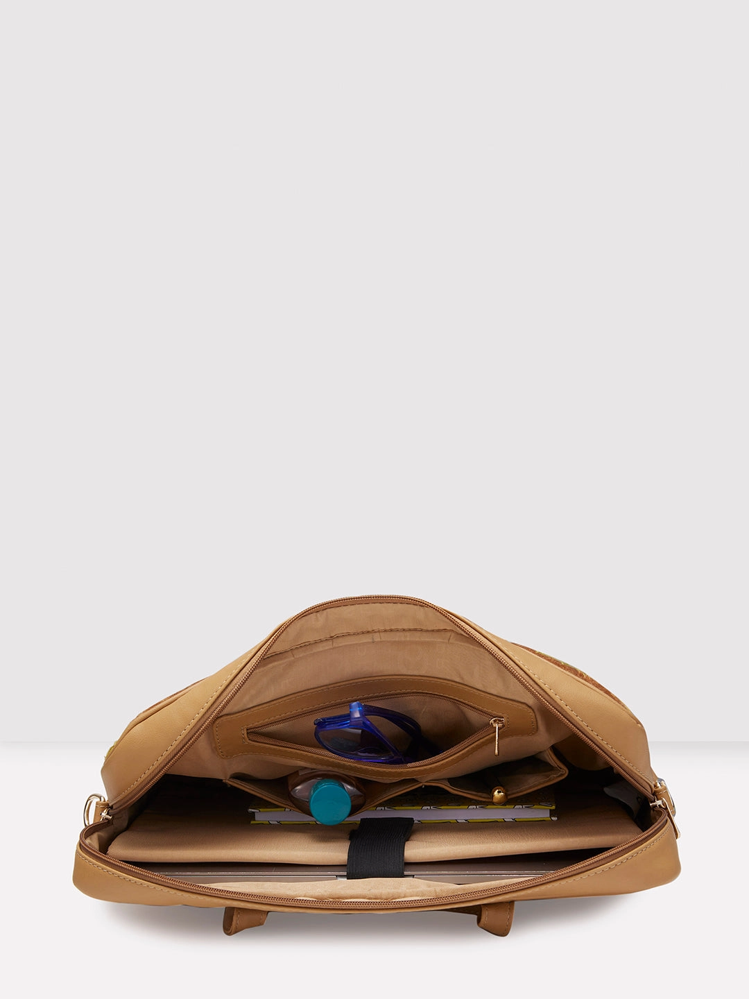 Caprese Tresna Embroidery Large Fawn Laptop Tote