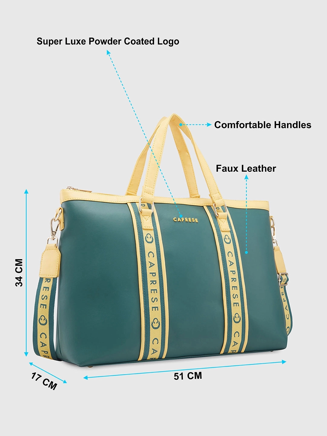 Caprese Trinity Large Dark Green Laptop Bag