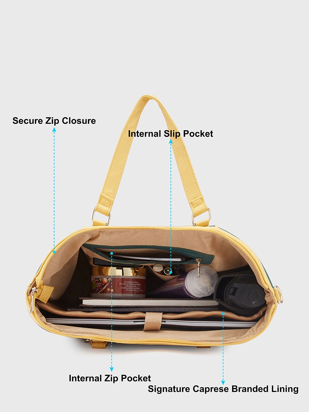 Caprese Trinity Large Dark Green Laptop Bag
