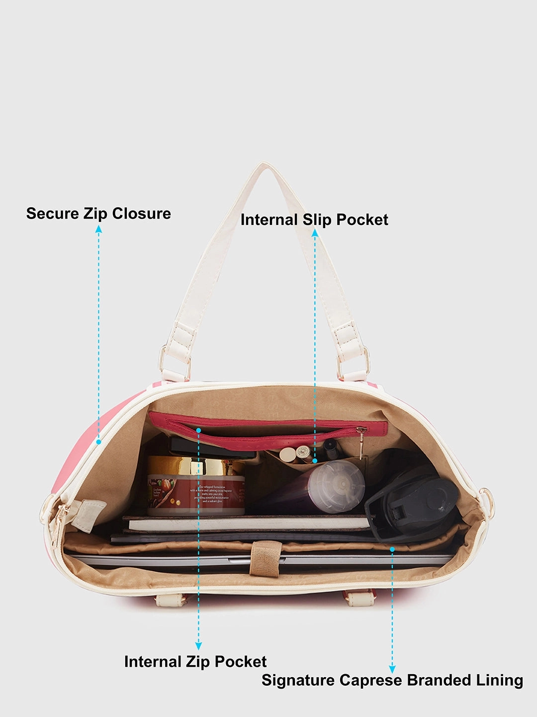 Caprese Trinity Large Fuchsia Laptop Bag