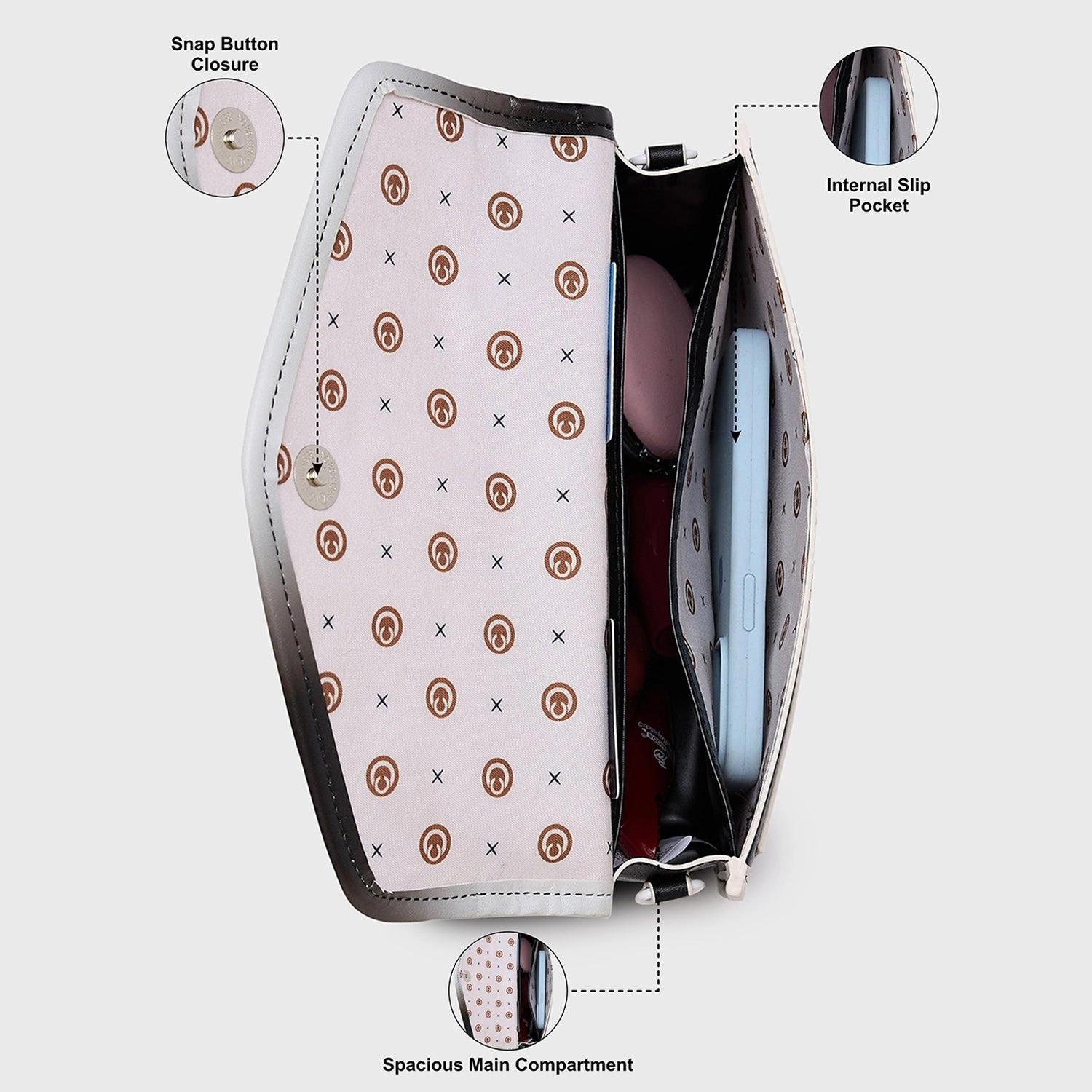 Caprese Vivian Fashion Medium Black Sling Bag