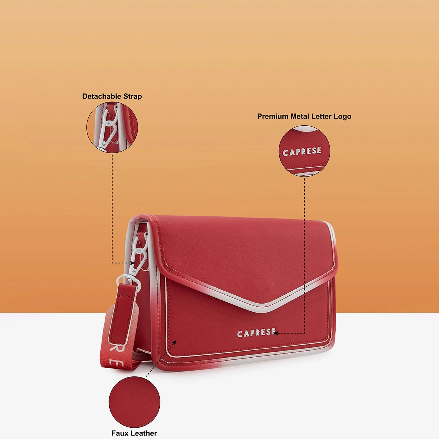 Caprese Vivian Medium Red Sling Bag