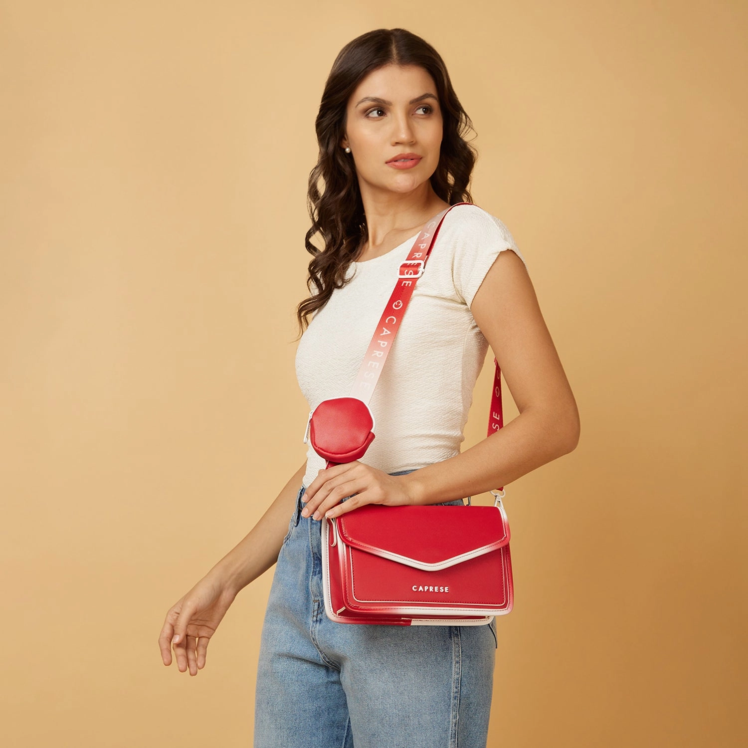 Caprese Vivian Medium Red Sling Bag