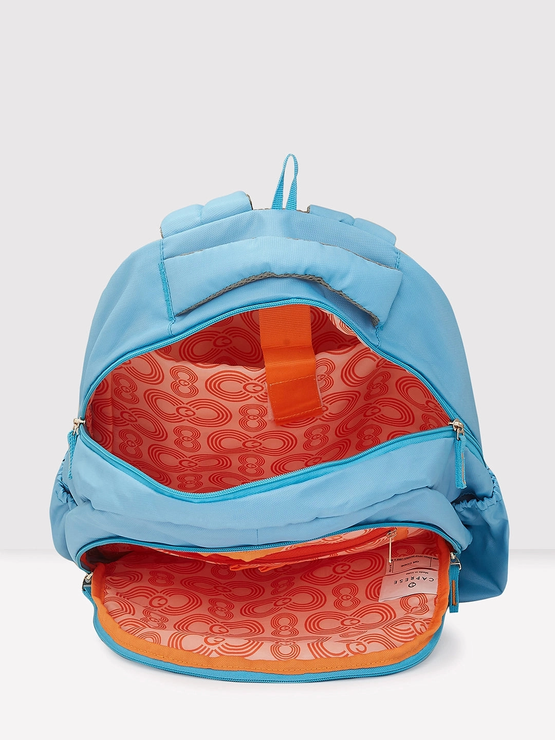 Caprese Xenia Large Printed Light Blue Laptop Backpack