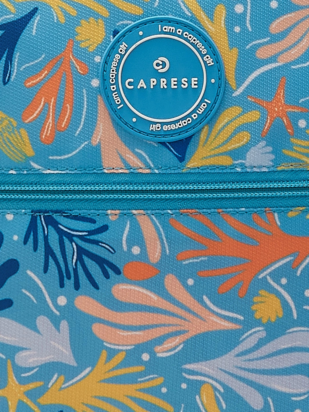 Caprese Xenia Large Printed Light Blue Laptop Backpack