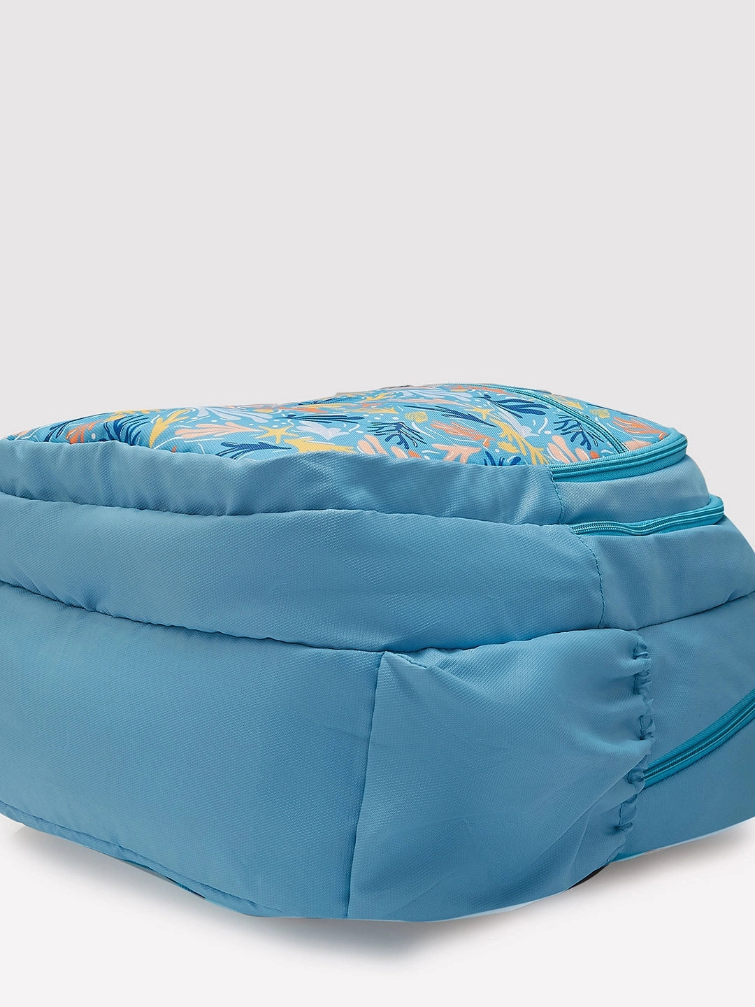 Caprese Xenia Large Printed Light Blue Laptop Backpack