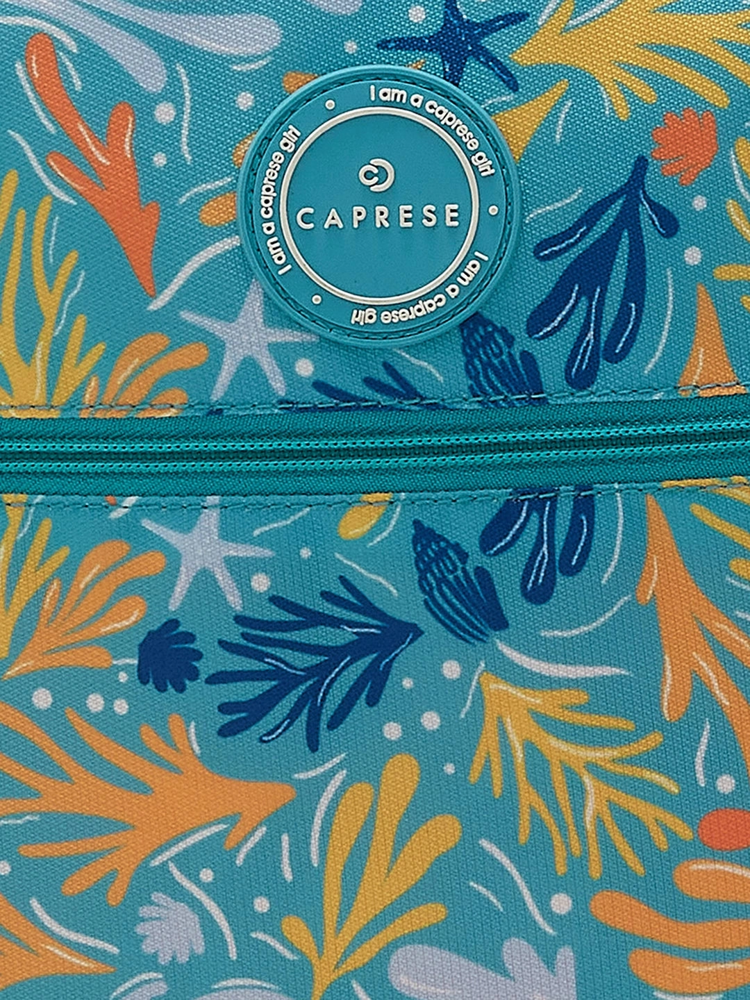 Caprese Xenia Large Printed Turquoise Laptop Backpack