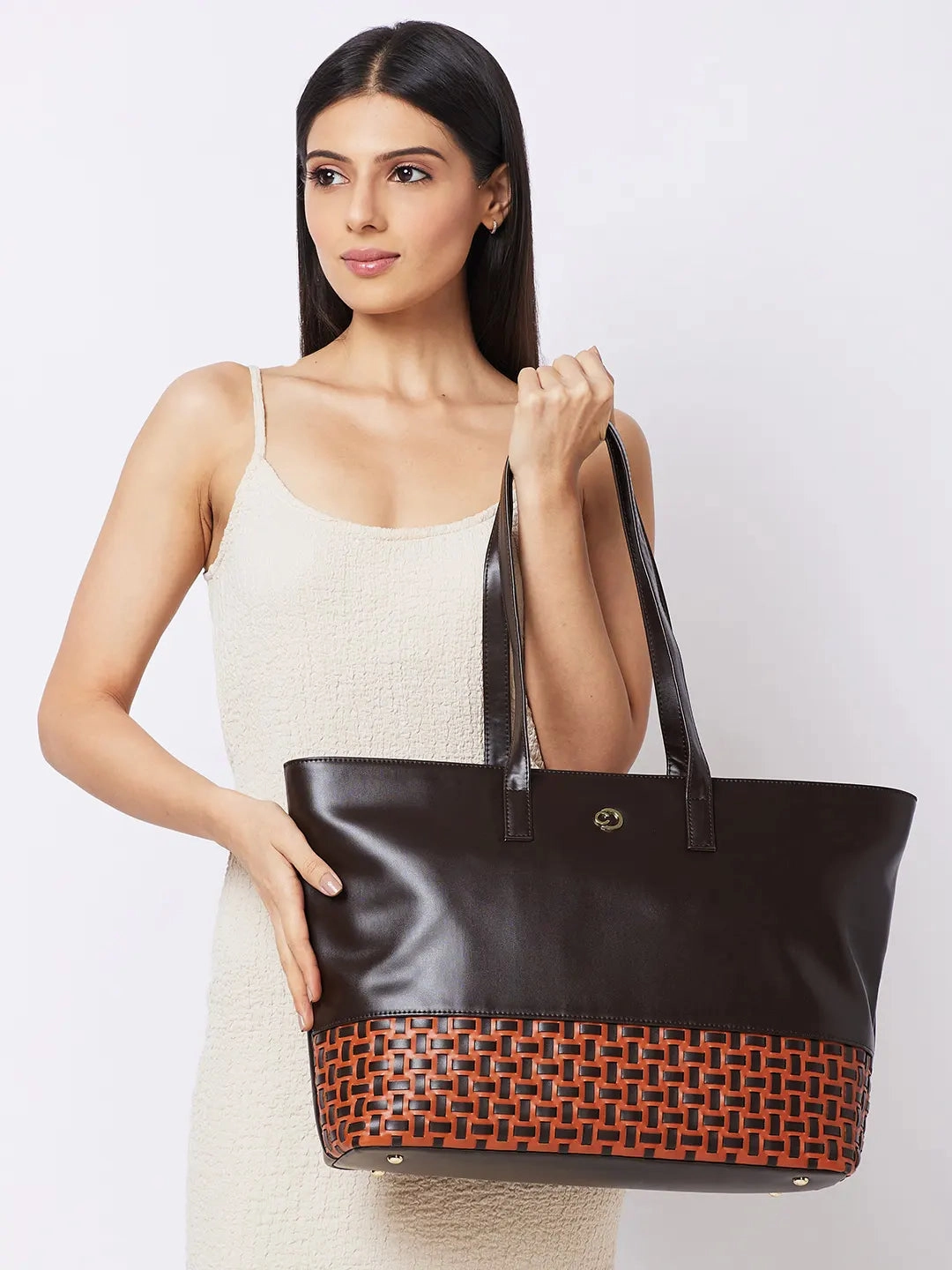 Caprese Zeta Large Chocolate Laptop Tote