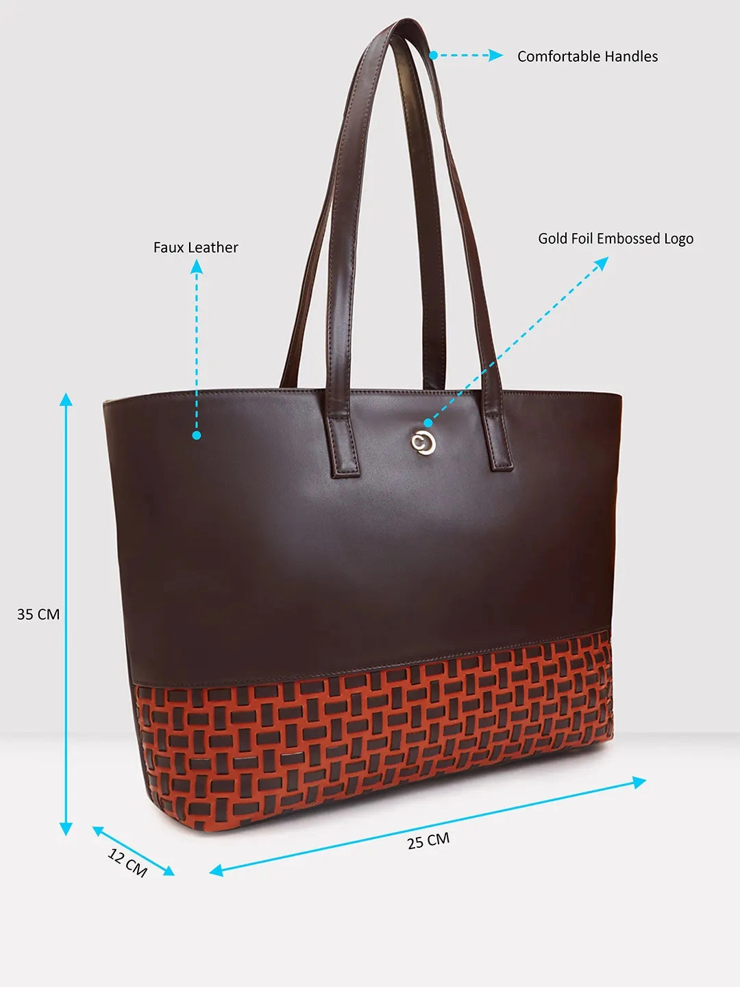 Caprese Zeta Large Chocolate Laptop Tote