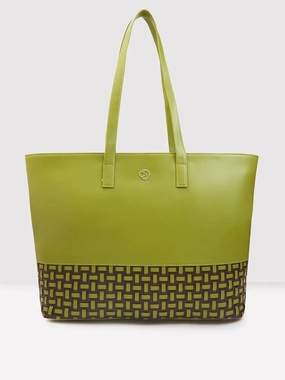 Caprese Zeta Large Olive Laptop Tote