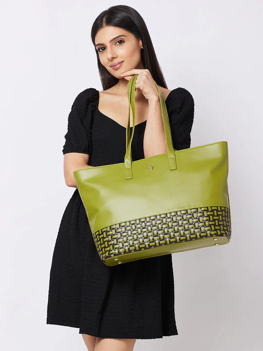 Caprese Zeta Large Olive Laptop Tote
