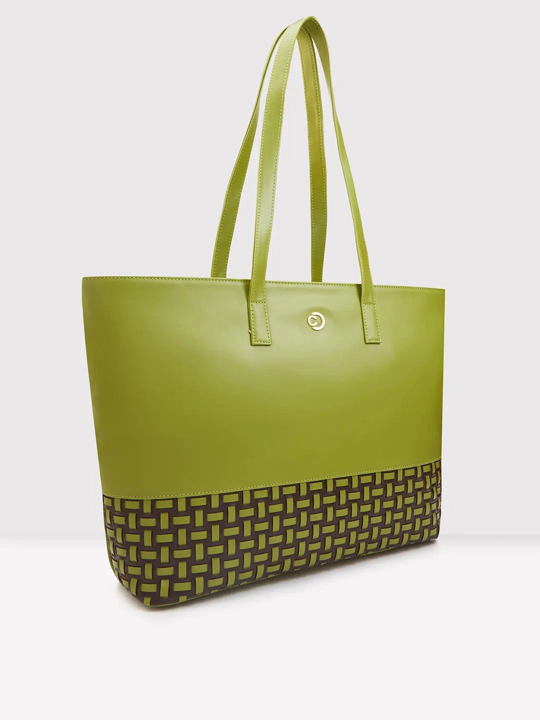 Caprese Zeta Large Olive Laptop Tote