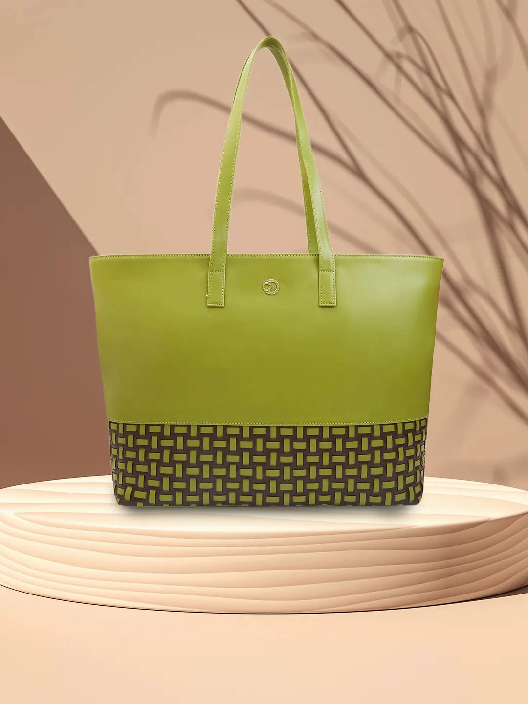 Caprese Zeta Large Olive Laptop Tote