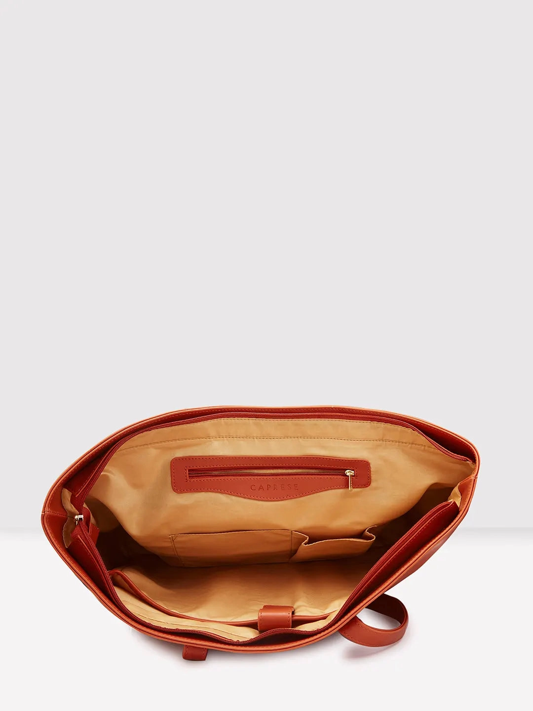 Caprese Zeta Large Tan Laptop Tote Bag