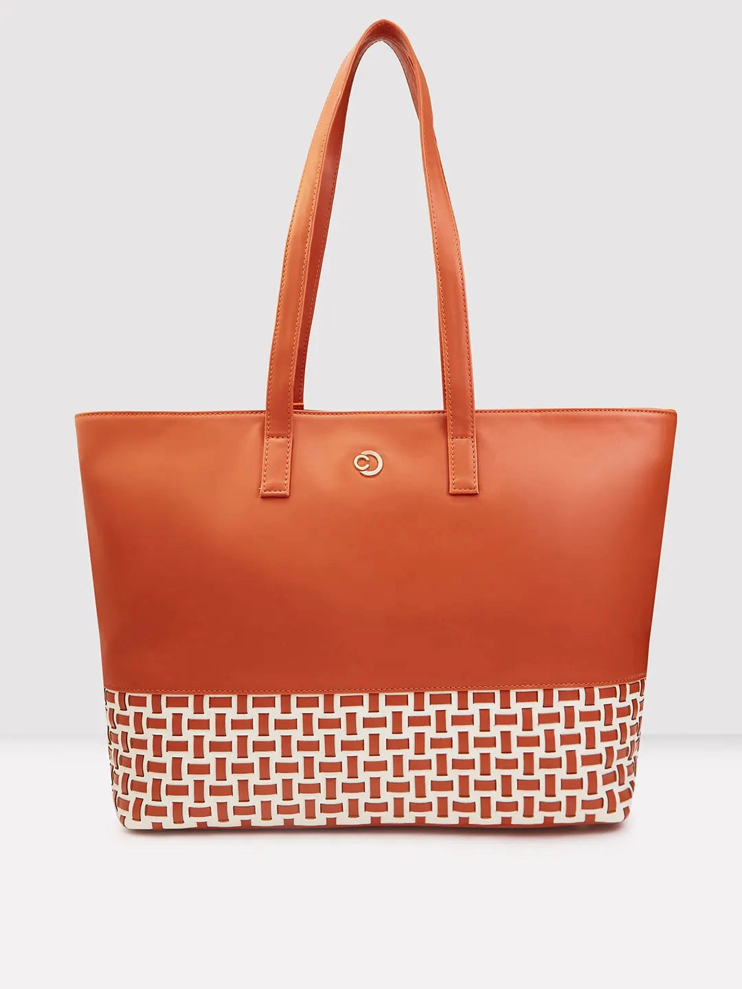 Caprese Zeta Large Tan Laptop Tote Bag