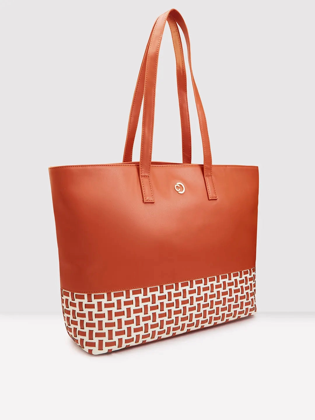 Caprese Zeta Large Tan Laptop Tote Bag