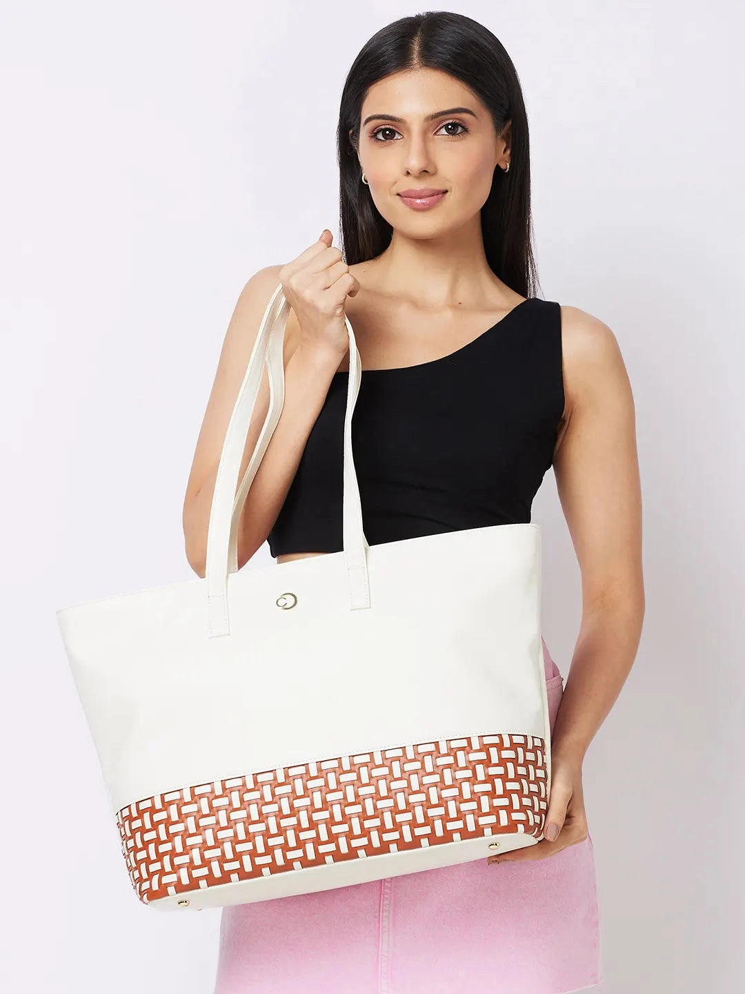 Caprese Zeta Large Vanilla Laptop Tote