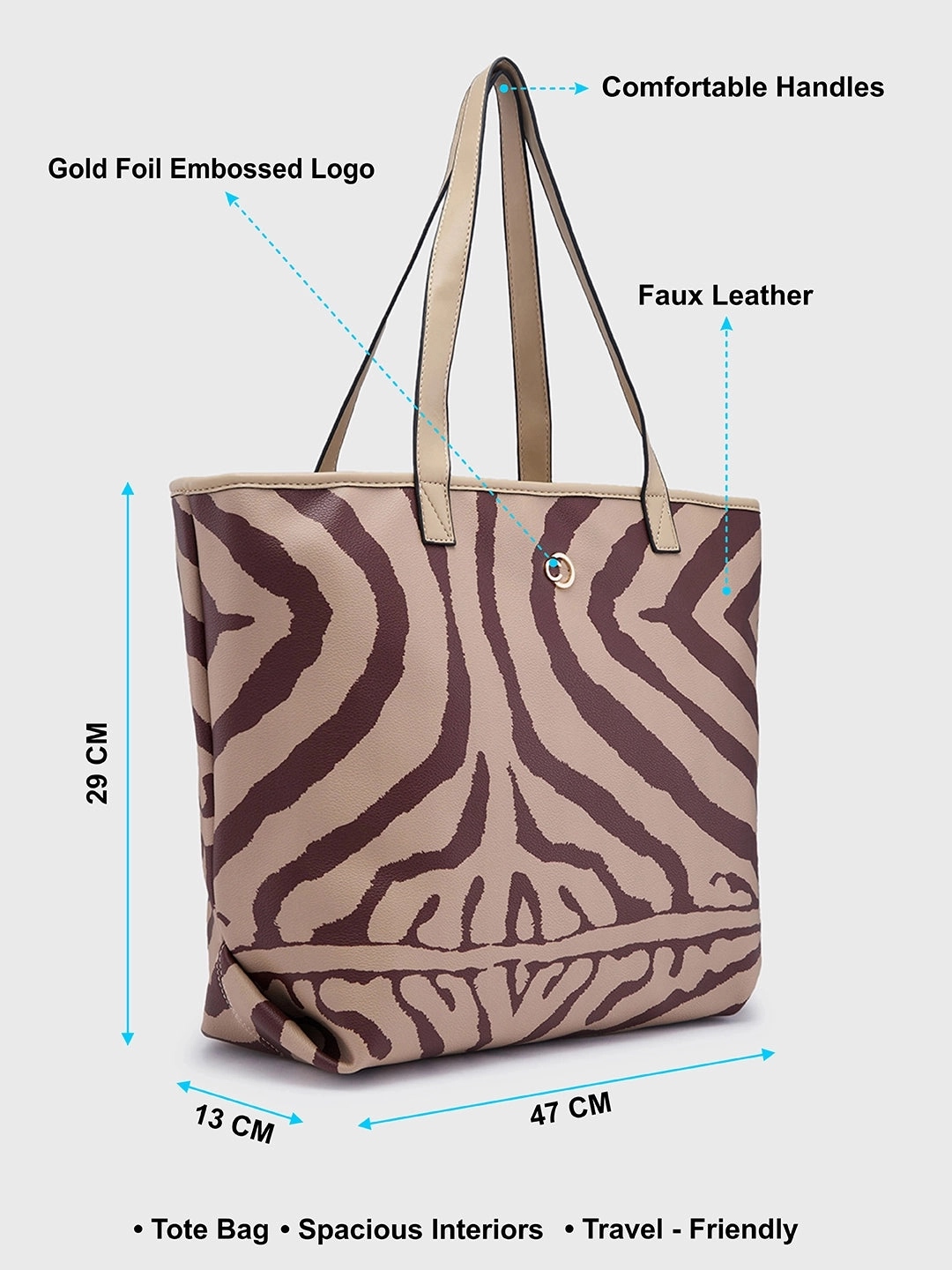 Caprese Zuzu Large Beige Tote Bag