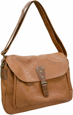 Carrot J-33273 Shiny Synthetic Messenger Bag, Camel, One Size