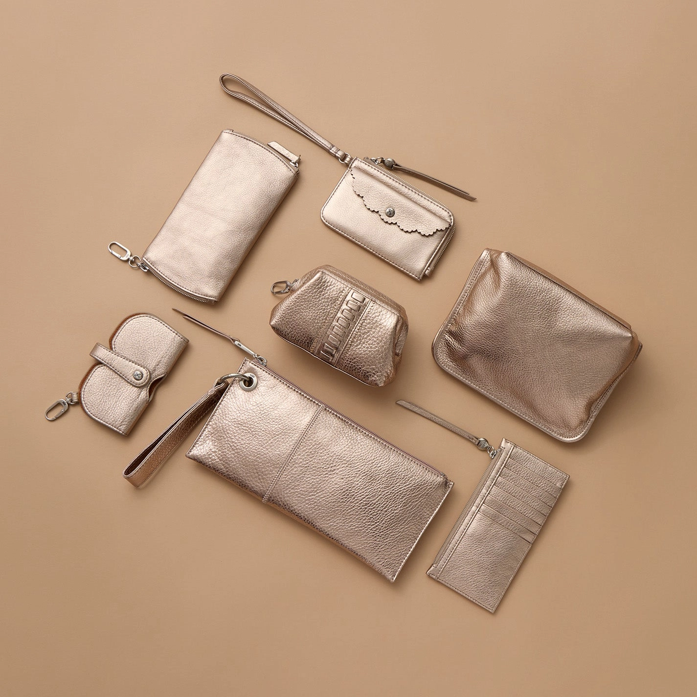 Carte Card Case In Metallic Leather - Cameo Quartz