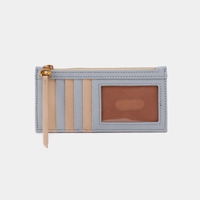 Carte Card Case In Pebbled Leather - Blue Pearl