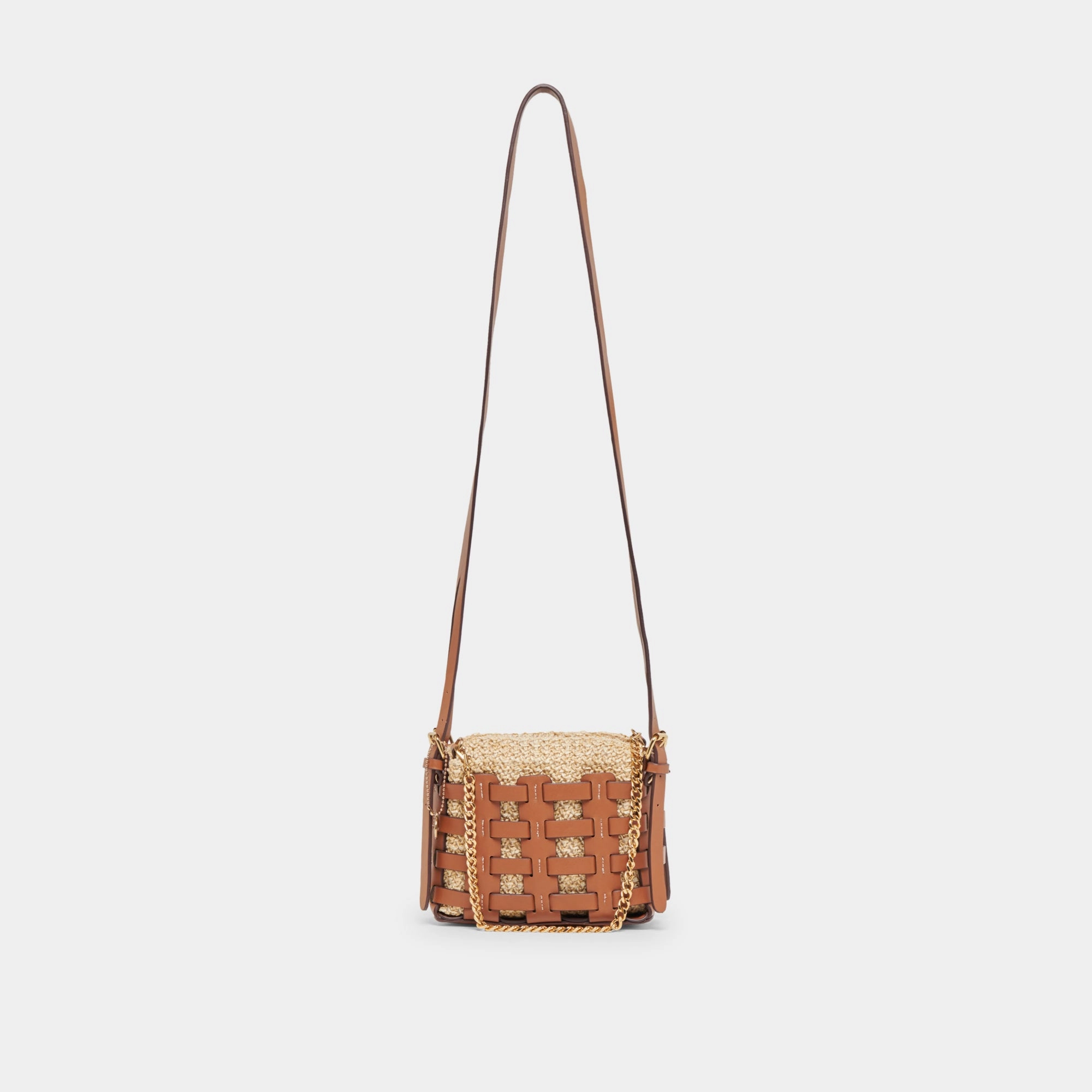 CASSIS CROSSBODY SADDLE NATURAL RAFFIA