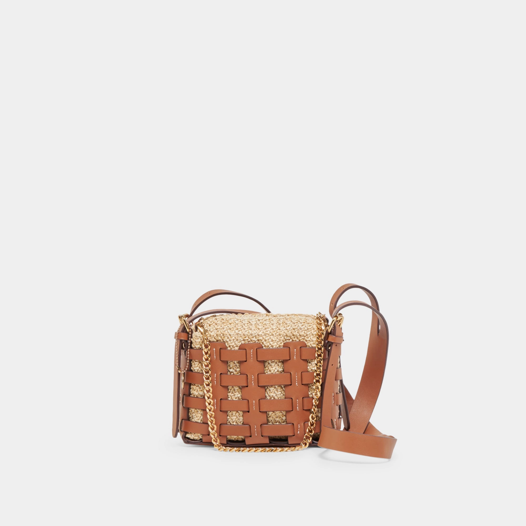 CASSIS CROSSBODY SADDLE NATURAL RAFFIA