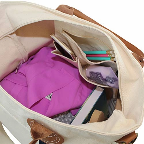 CB Station Brushed Canvas Flight Travel Bag, 20 oz Canvas with Leather Handles, Black with Gold
