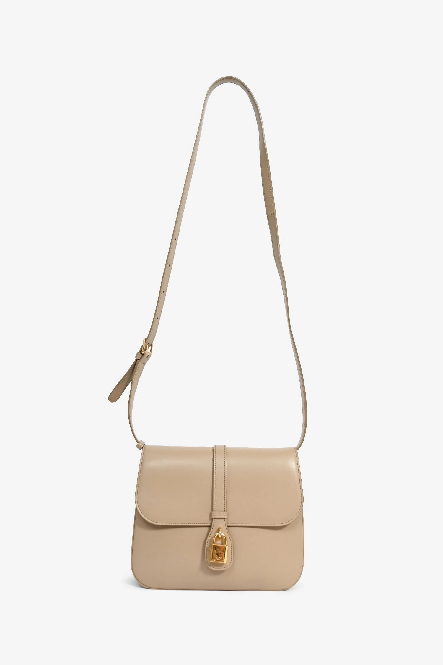 Celine 2022 Beige Leather Medium Tabou Crossbody Bag