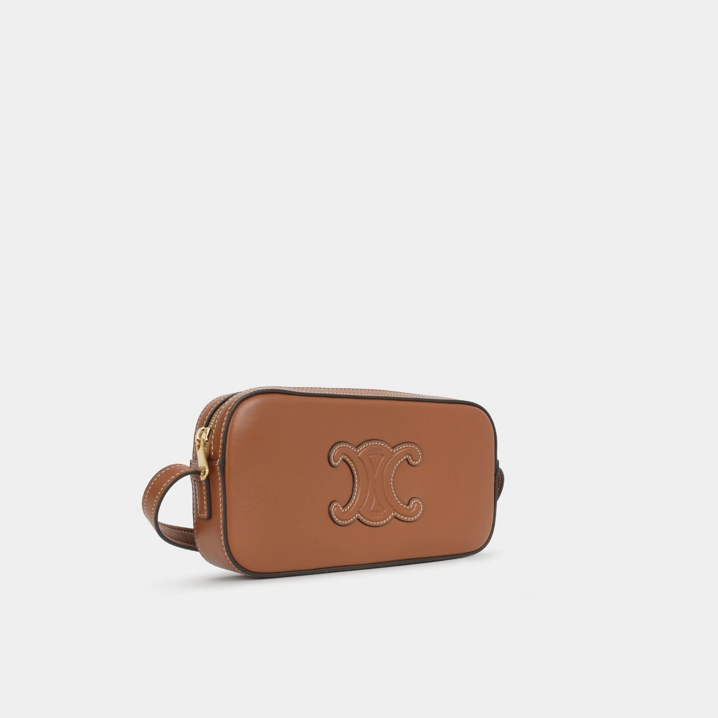 Celine - Mini Cuir Triomphe Camera Bag - Tan Smooth Calfskin GHW - Unused