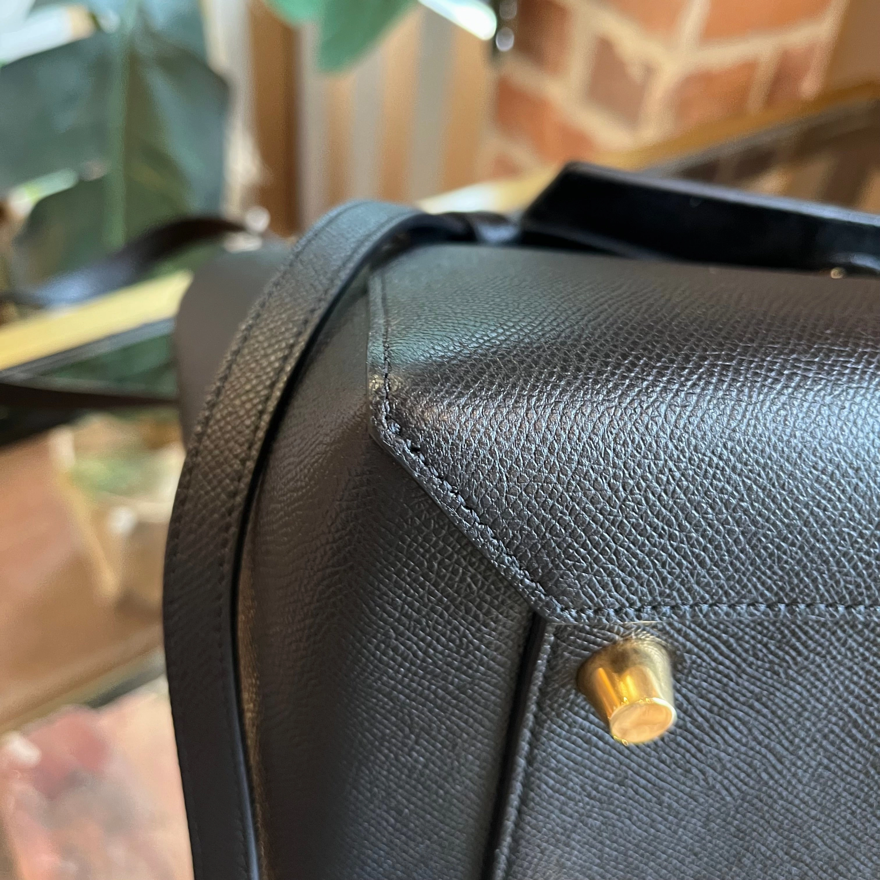CELINE Belt Bag Mini Black Leather Tote